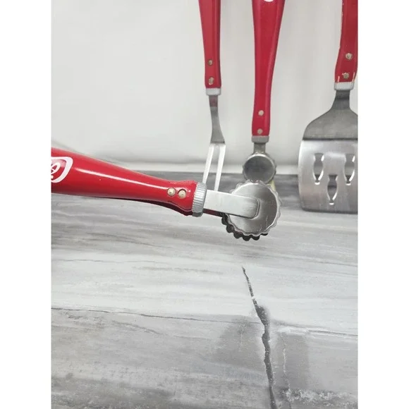 Vintage Coca Cola Barbecue Tool Set 4 Piece Fork Spatula Tongs Brush - Picture 5 of 6